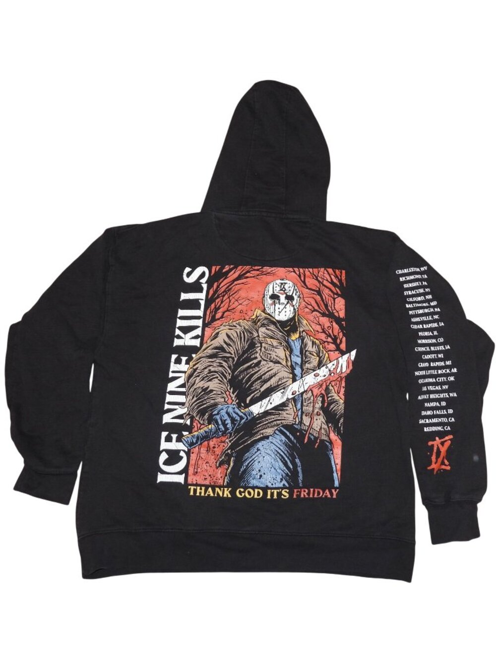 Ice Nine Kills 2023 TGIF The Popular Monstour Tour Jason Pullover Hoodie XL